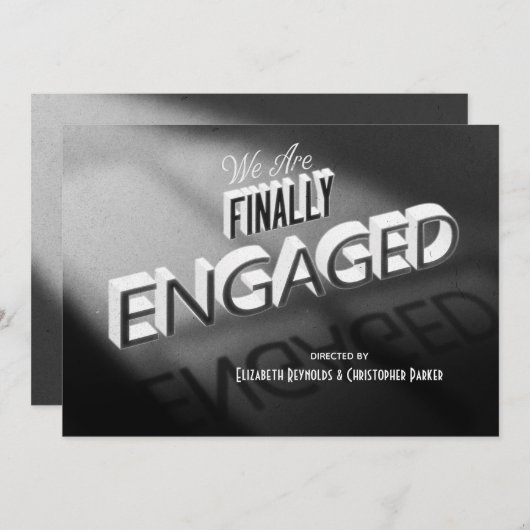 Endlich Verlobt Film Save the Date Schwarz-weiß (Vorne/Hinten)