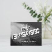 Endlich Verlobt Film Save the Date Schwarz-weiß Postkarte (Stehend Vorderseite)