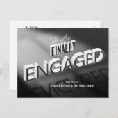 Endlich Verlobt Film Save the Date Schwarz-weiß Postkarte (Vorne/Hinten)