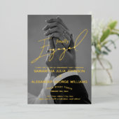 Endlich Verlobte Script 2 Foto Engagement Party Folieneinladung (Stehend vorne)