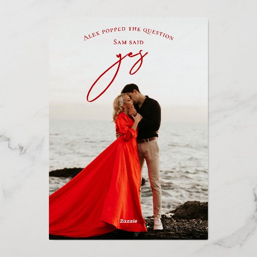 Endlich Verlobte Script 2 Foto Engagement Party Folieneinladung (Rückseite)