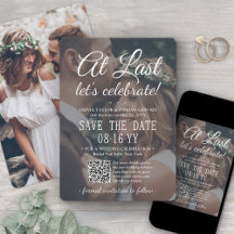 Endlich verzögert Hochzeitsempfang Foto QR Code