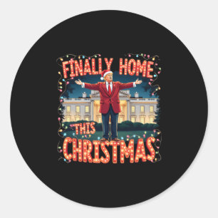 Endlich Zuhause Dieses Weihnachten Trump Feier App Runder Aufkleber