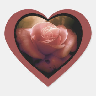 Endliche antike Rose Herz-Aufkleber