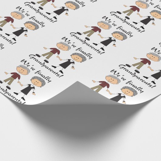 Endliche Großeltern Geschenkpapier (Ecke)