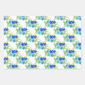 Endlos blau Vergiss mich nicht Blume Geschenkpapier Set (Vorderseite 3)