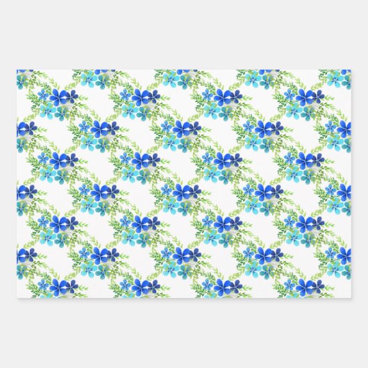 Endlos blau Vergiss mich nicht Blume Geschenkpapier Set (Vorderseite 3)