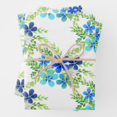 Endlos blau Vergiss mich nicht Blume Geschenkpapier Set (Beispiel)