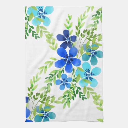 Endlos blau Vergiss mich nicht Blume Geschirrtuch (Vertikal)