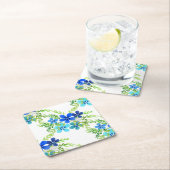 Endlos blau Vergiss mich nicht Blume Rechteckiger Pappuntersetzer (Vor Ort)