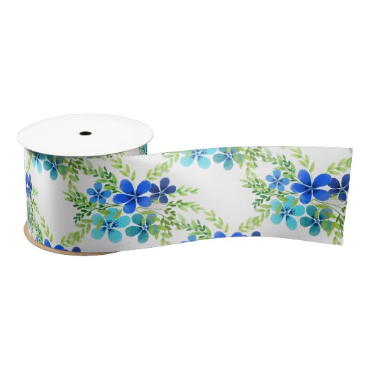Endlos blau Vergiss mich nicht Blume Satin Ribbon Satinband (Spule)