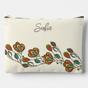 Endlos rosa Blumenmuster Elegant Custom Zubehörtasche