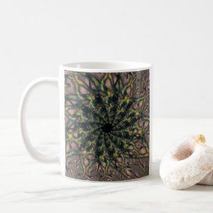 Endlos Rosa und gelbes Fraktal Art Kaffeetasse