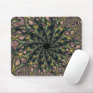 Endlos   Rosa und gelbes Fraktal Art Mousepad