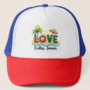 Endlos Sommer Strand Cartoon Hut Truckerkappe