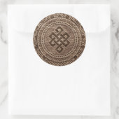 endlose Art Decorative auf Holzfläche Runder Aufkleber (Tasche)