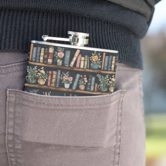 Endlose Bücher Retro Flachmann (Beispiel)