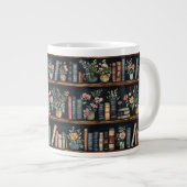 Endlose Bücher Retro Jumbo-Tasse (Vorderseite Rechts)