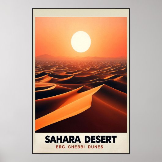 Endlose Dünen von Erg Chebbi, Marokko Poster (Vorne)
