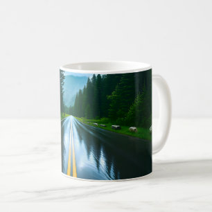 Endlose Forststraße Kaffeetasse