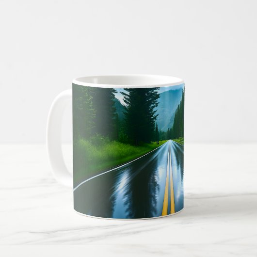 Endlose Forststraße Kaffeetasse (Vorderseite Links)
