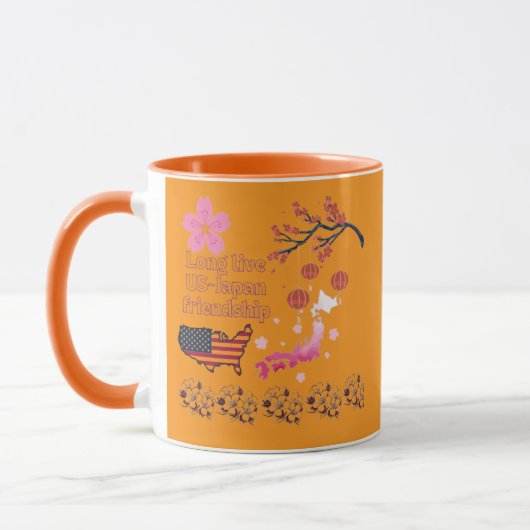 Endlose Freundschaft orange Tasse (Links)