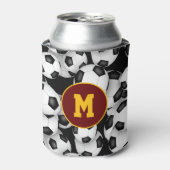 Endlose Fußballbälle spielen mit Monogramm Dosenkühler (Kanne Vorderseite)