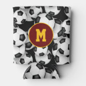 Endlose Fußballbälle spielen mit Monogramm Dosenkühler (Vorderseite)