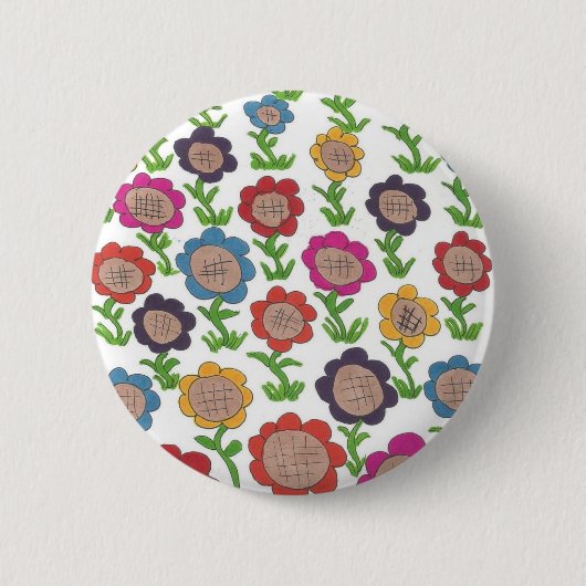 Endlose Garden Blume Muster Art Button (Vorderseite)