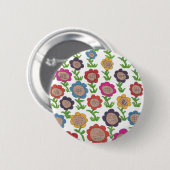 Endlose Garden Blume Muster Art Button (Vorne & Hinten)