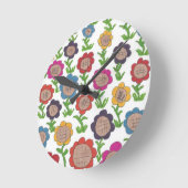 Endlose Garden Blume Muster Art Runde Wanduhr (Winkel)