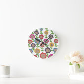 Endlose Garden Blume Muster Art Runde Wanduhr (Zuhause)