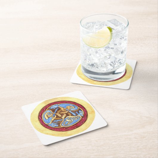 Endlose Knoten bei Tieren Rechteckiger Pappuntersetzer (Vor Ort)