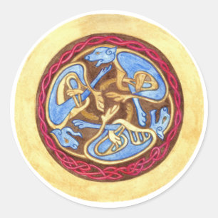 Endlose Knoten bei Tieren Runder Aufkleber