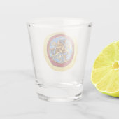 Endlose Knoten bei Tieren Schnapsglas (Rückseite)