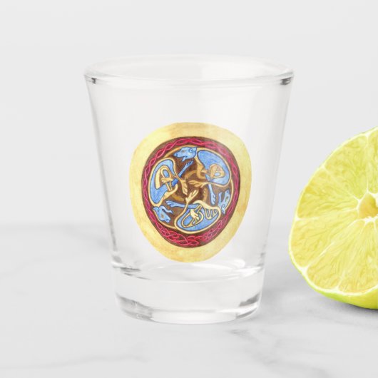 Endlose Knoten bei Tieren Schnapsglas (Vorderseite)