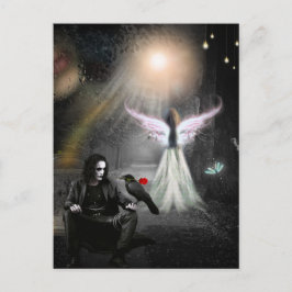 Endlose Liebe Crow und Angel Postkarte
