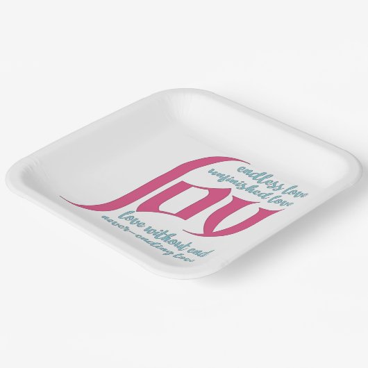 Endlose Liebe Pappteller (Gewinkelt)