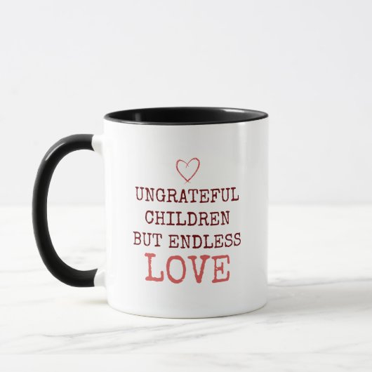 Endlose Liebe - Personalisierte, unglückliche Kind Tasse (Links)