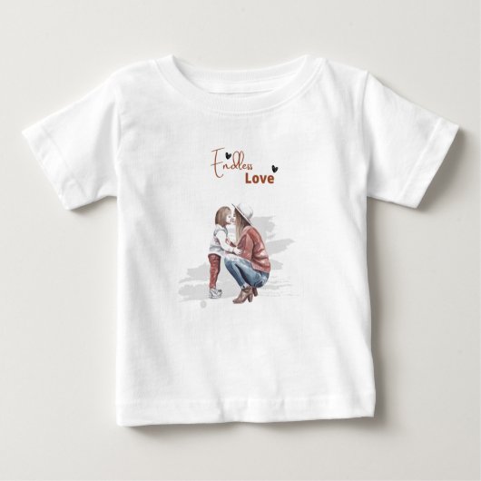 Endlose Liebe Print Modern White Baby Tshirt (Vorderseite)