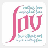 Endlose Liebe Quadratischer Aufkleber (Vorderseite)