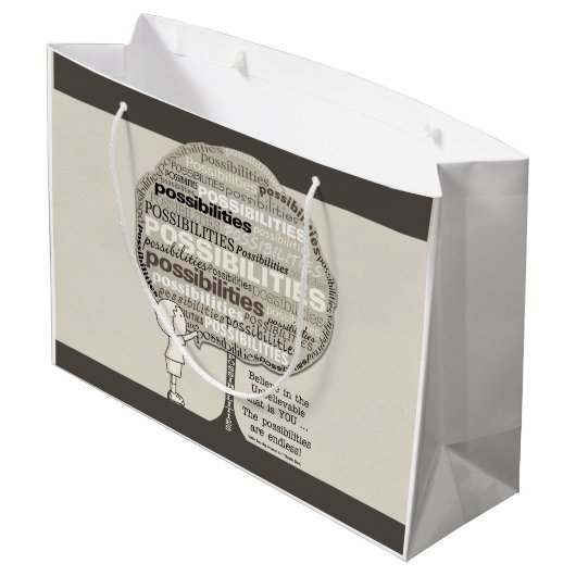 Endlose Möglichkeiten Große Geschenktüte (Rückseite Schrägansicht)