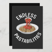 Endlose Pastabilities Funny Pasta Spaghetti Lover Einladung (Vorne/Hinten)