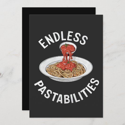 Endlose Pastabilities Funny Pasta Spaghetti Lover Einladung (Vorne/Hinten)