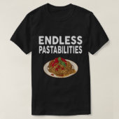 Endlose Pastabilities Gaben Funny Pasta Spaghetti T-Shirt (Design vorne)