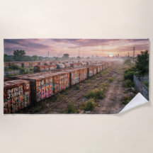 Endlose Reise Urbane Ruinen Graffiti-Zug