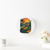 Endlose Sommerkrokodile - Retro Runde Wanduhr (Zuhause)