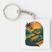 Endlose Sommerkrokodile - Retro Schlüsselanhänger (Vorderseite)