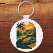 Endlose Sommerkrokodile - Retro Schlüsselanhänger (Vorderseite)