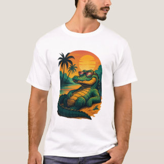 Endlose Sommerkrokodile - Retro T-Shirt